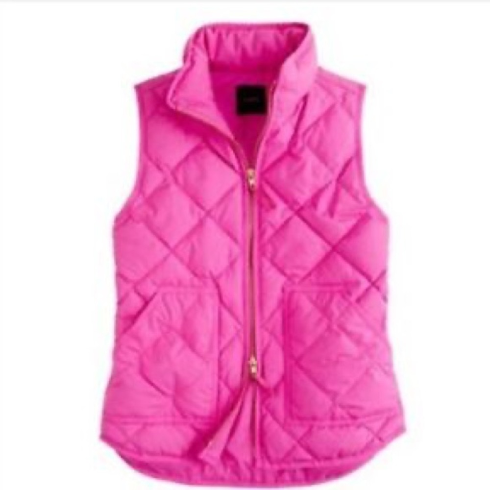 Pink J. Crew Quilted Vest